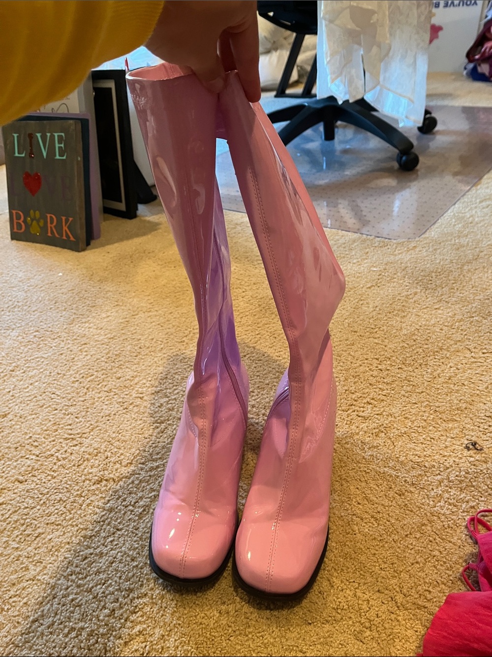 Amazon Pink Patent Over-the-Knee Boots